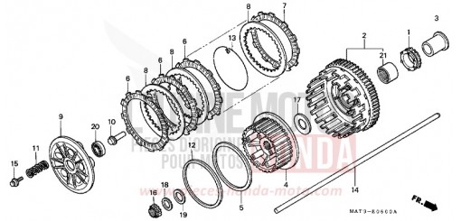 EMBRAYAGE (V/W) CBR1100XXW de 1998